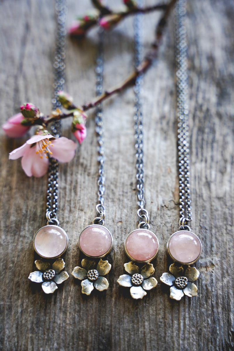Apple Blossom Necklace -- Rose Quartz – The Noisy Plume