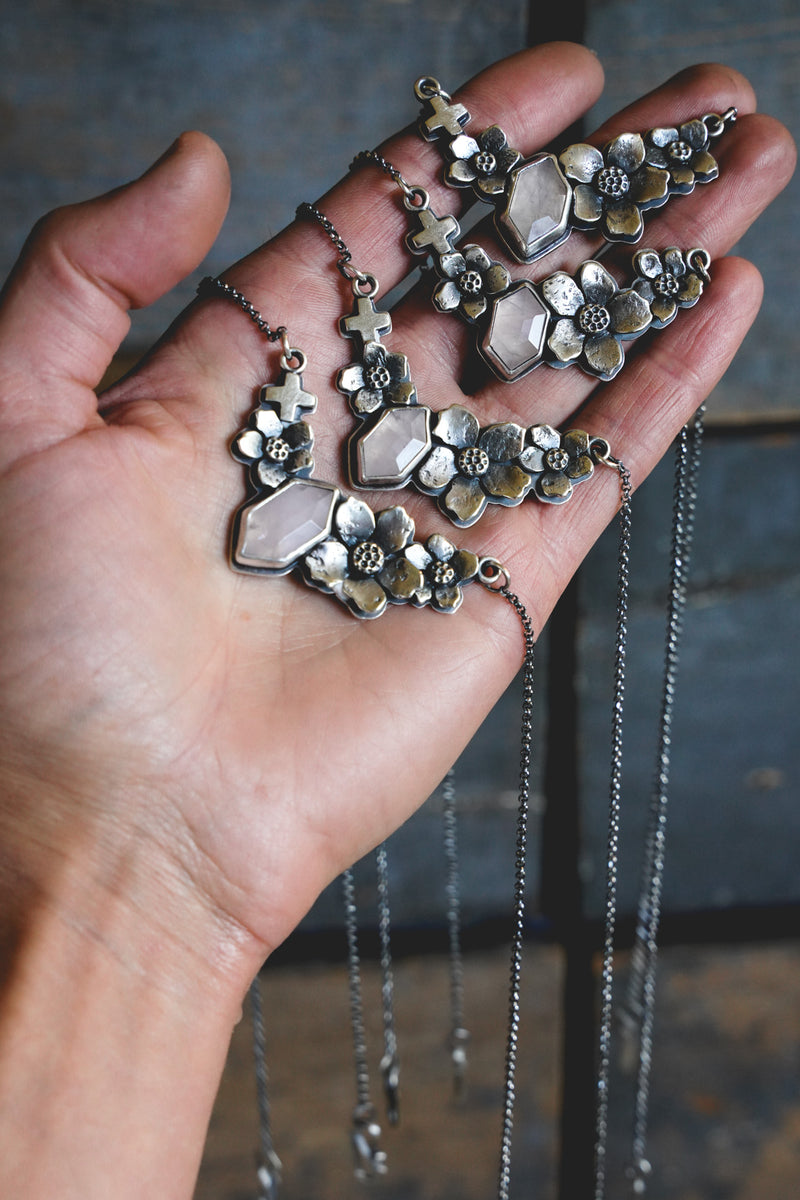 Apple Blossom Necklace -- Rose Quartz – The Noisy Plume