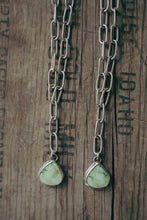 Load image into Gallery viewer, Bare and Strong Necklace -- Variscite and Handmade Paperclip Chain