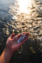 Load image into Gallery viewer, Trout Necklace -- Holly Blue -- Handmade Heavy Chain