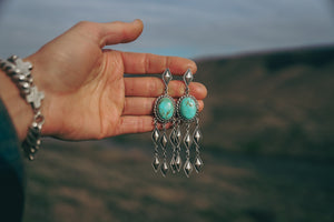 Diamond Earrings -- Kingman Turquoise