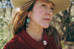 Diamond Earrings -- Kingman Turquoise