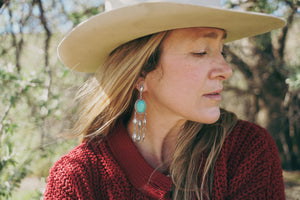 Diamond Earrings -- Kingman Turquoise
