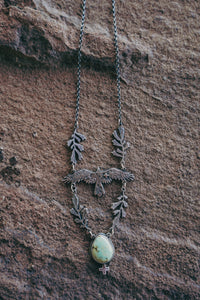 Redtail Necklace -- Dewdrop Variscite
