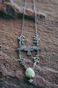 Redtail Necklace -- Dewdrop Variscite