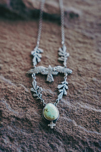Redtail Necklace -- Dewdrop Variscite