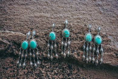 Diamond Earrings -- Kingman Turquoise