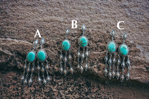 Diamond Earrings -- Kingman Turquoise