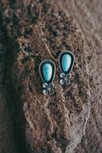Dogwood Earrings -- Lavender Turquoise