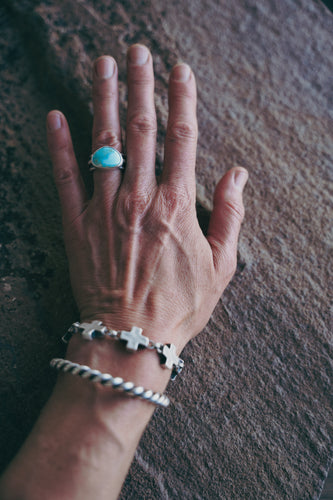 Old Timey Ring -- Lavender Turquoise -- Size 6.75