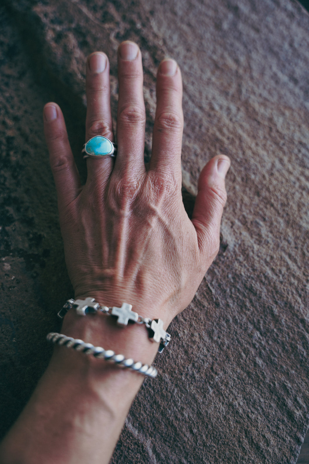 Old Timey Ring -- Lavender Turquoise -- Size 6.75