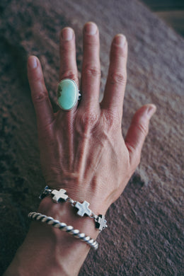 Old Timey Ring -- Dewdrop Variscite -- Size 6.5