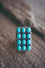 Load image into Gallery viewer, Cluster Ring -- Kingman Turquoise -- Size 9