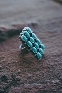 Cluster Ring -- Kingman Turquoise -- Size 9