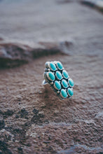 Load image into Gallery viewer, Cluster Ring -- Kingman Turquoise -- Size 6.5