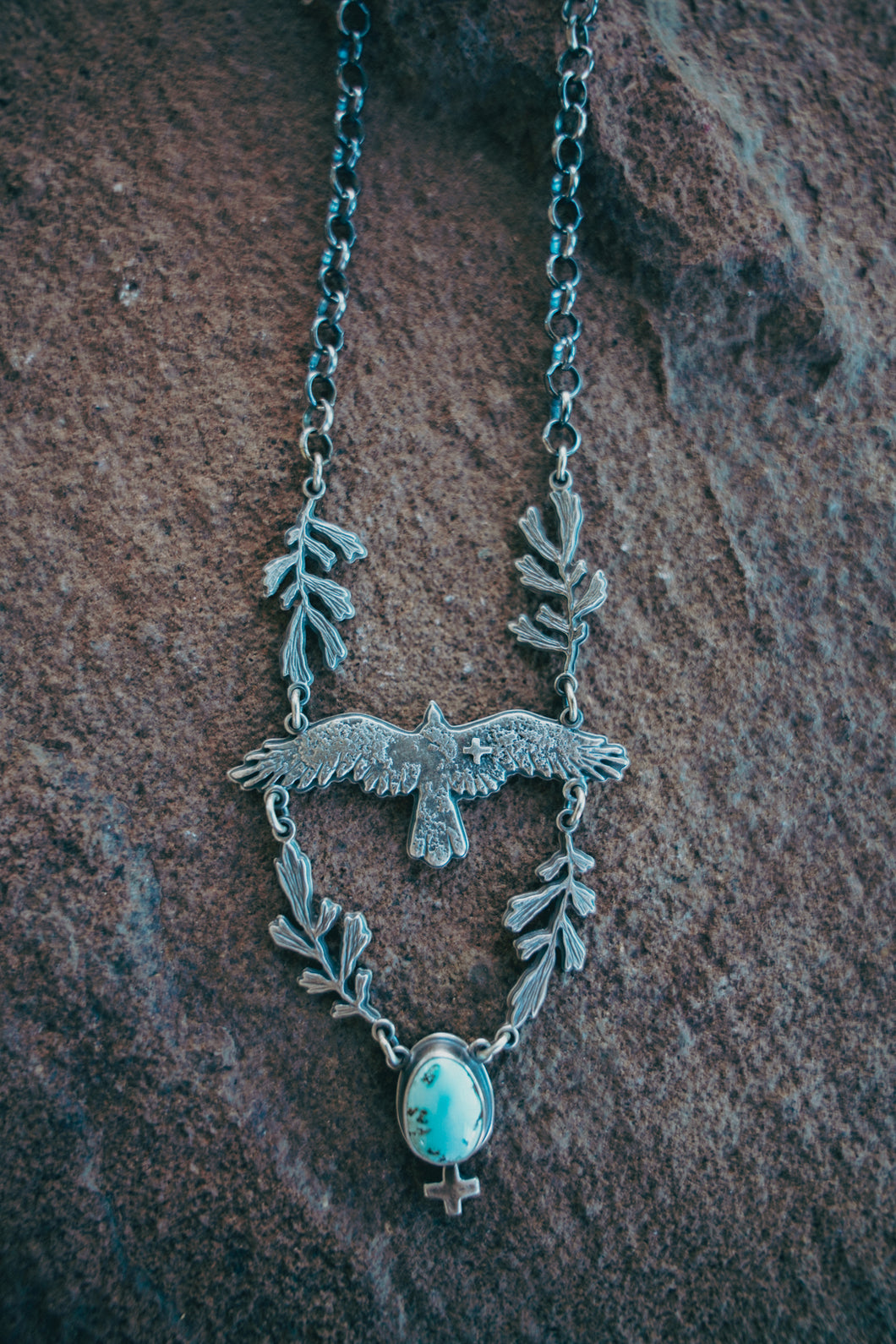 Redtail Necklace -- Lavender Turquoise