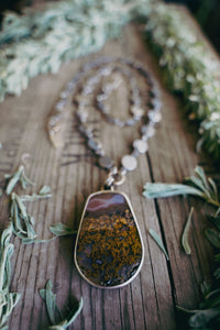 Many Moons Necklace -- Rams Horn Agate