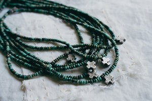 Light Burden Necklace -- Large Cross With Jasper Beads
