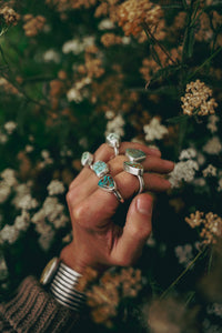 Small and Mighty Rings  -- Variscite and Turquoises