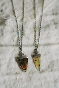 Mind Your Tongue Necklace -- Montana Agate
