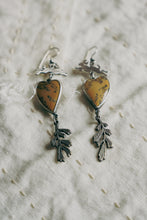 Load image into Gallery viewer, Peace Earrings -- Yellow Dendritic Opal