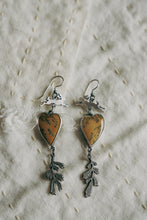 Load image into Gallery viewer, Peace Earrings -- Yellow Dendritic Opal
