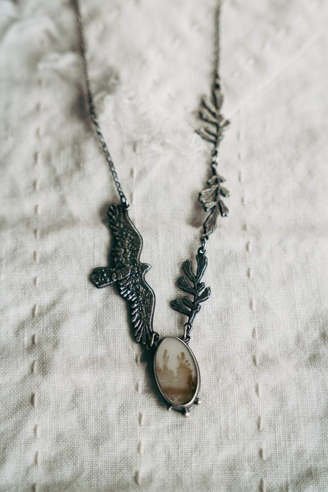 Redtail Necklace -- Dendritic Agate