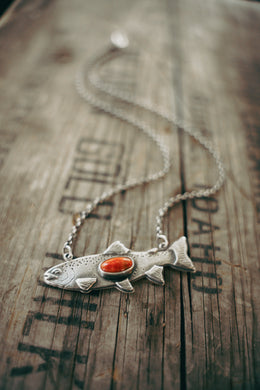 Trout Necklace -- Coral