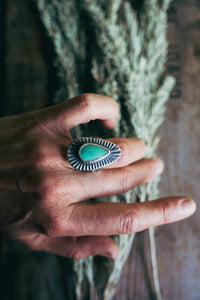 Canyon Ring -- Size 7.25 -- Kingman Turquoise