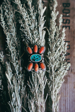 Butterfly Ring -- Turquoise and Coral