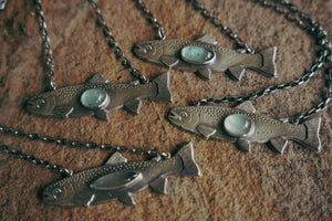 Trout Necklace -- Aquamarine