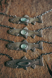 Trout Necklace -- Aquamarine