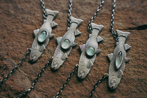 Trout Necklace -- Aquamarine