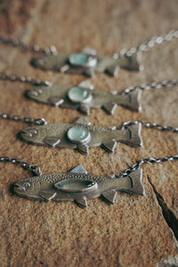 Trout Necklace -- Aquamarine