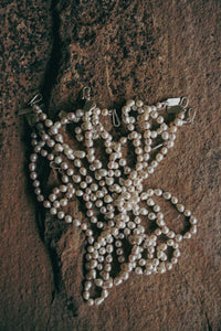 Luster Necklace -- Japanese Pearls -- Hand Knotted Silk