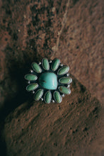 Load image into Gallery viewer, Cluster Ring -- Supernova and Kingman Turquoise -- Size 7