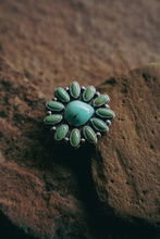 Load image into Gallery viewer, Cluster Ring -- Supernova and Kingman Turquoise -- Size 7