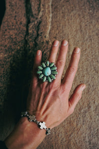 Cluster Ring -- Supernova and Kingman Turquoise -- Size 7