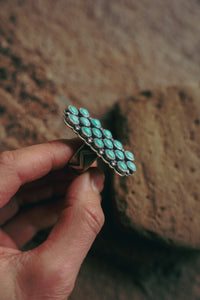 Cluster Ring -- Kingman Turquoise -- Size 9.25