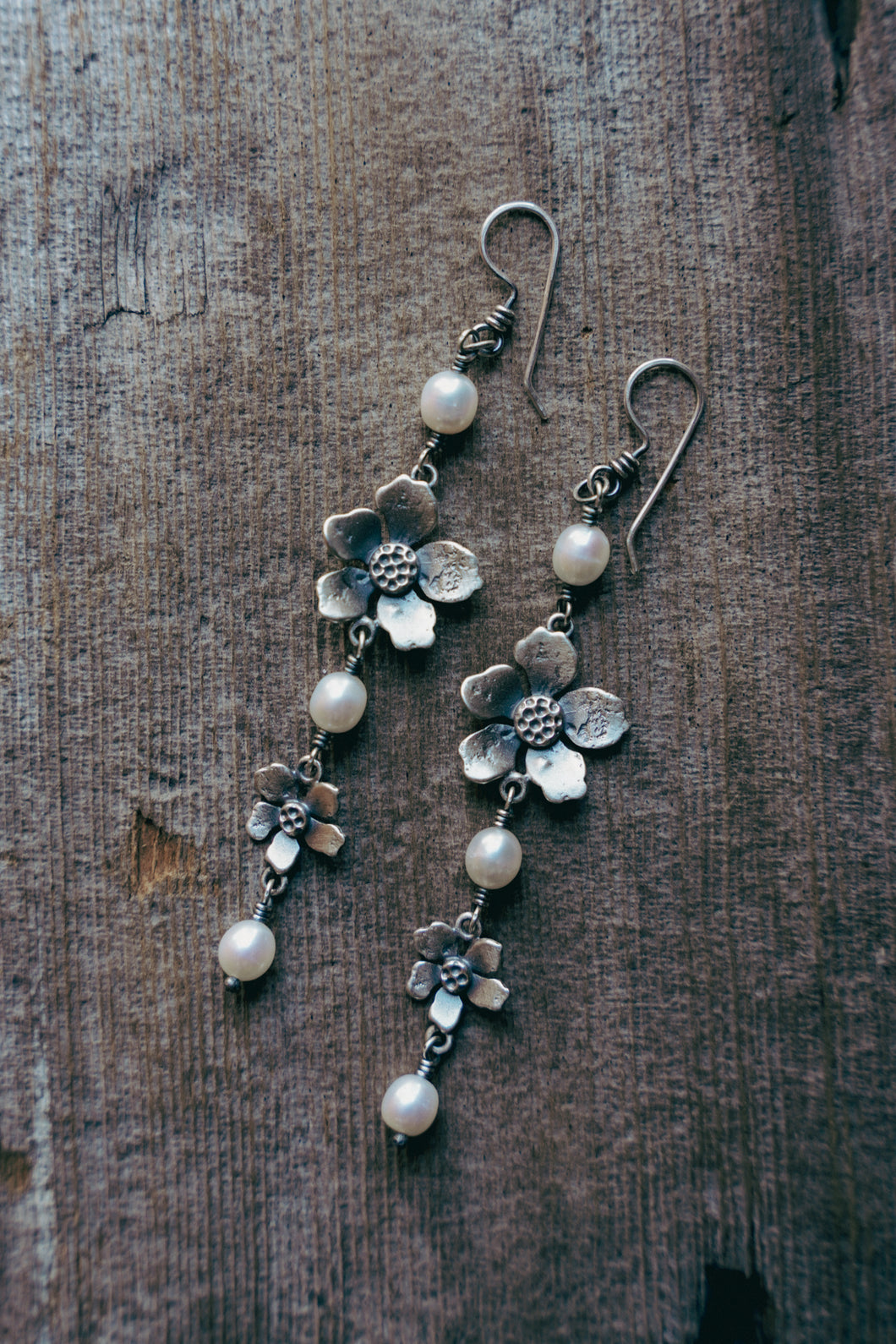 Apple Blossom Earrings -- Pearl