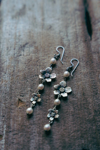 Apple Blossom Earrings -- Pearl