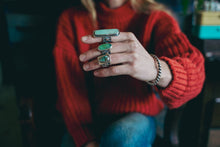 Load image into Gallery viewer, Patchwork Rings -- Chrysoprase and Lone Eagle Variscite