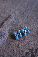 Load image into Gallery viewer, Ornate Post Earrings -- Ithaca turquoise