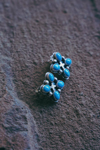 Ornate Post Earrings -- Ithaca turquoise