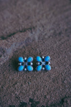 Load image into Gallery viewer, Ornate Post Earrings -- Ithaca turquoise