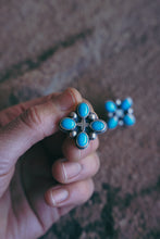 Load image into Gallery viewer, Ornate Post Earrings -- Ithaca turquoise