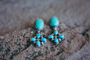 Woah Nelly Earrings -- Kingman and Ithaca Turquoise