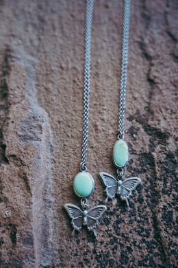 Swallowtail Necklace -- Dewdrop Variscite