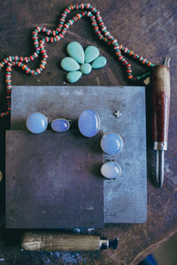 Zig Zag Rings -- Chalcedony