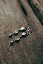 Load image into Gallery viewer, Full Hearted Earrings -- Pearl and Prehnite